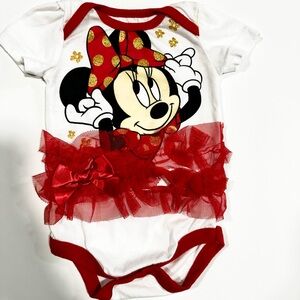 Disney Red and White Minnie Mouse Bodysuit